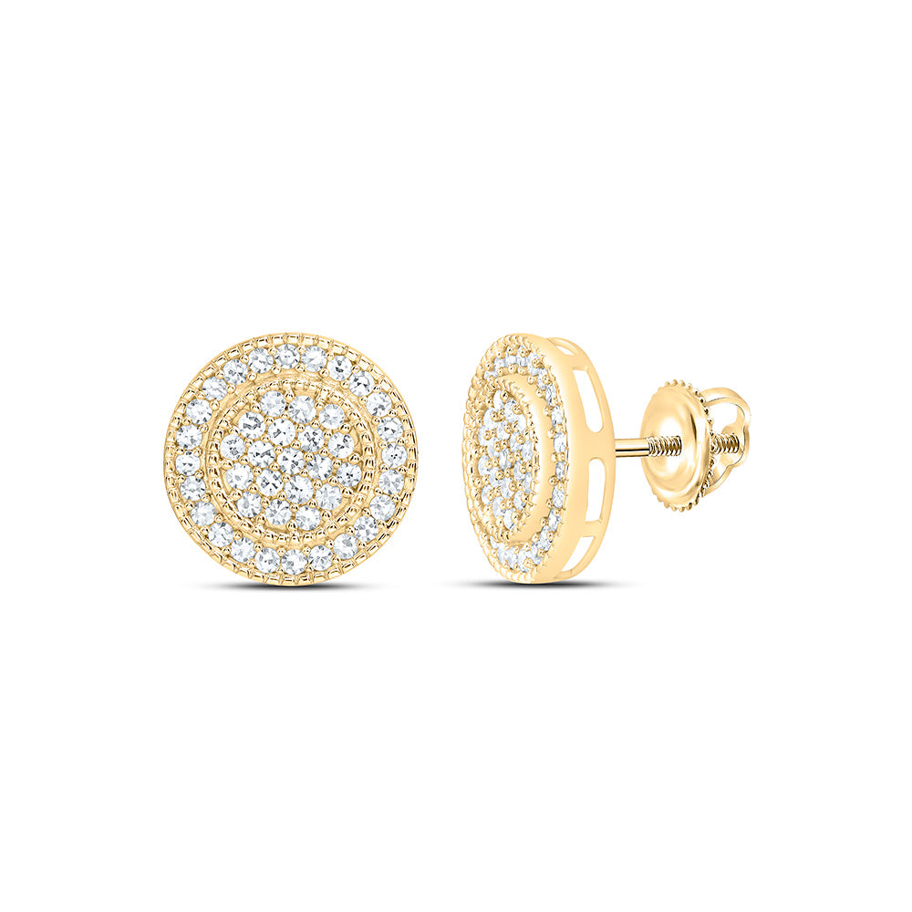 Sterling Silver 1/2 Cttw Lab Grown Diamond Round Mens Earring