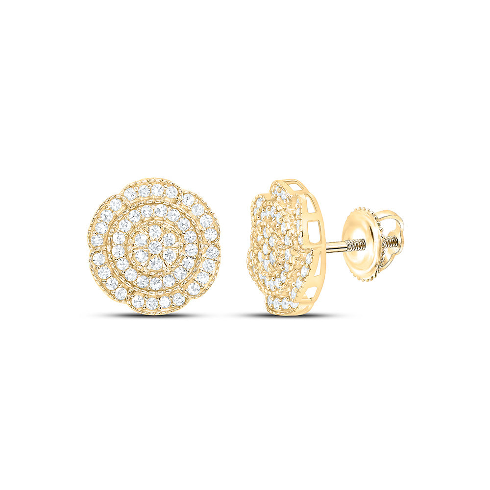 Sterling Silver 5/8 Cttw Lab Grown Diamond Round Mens Earring