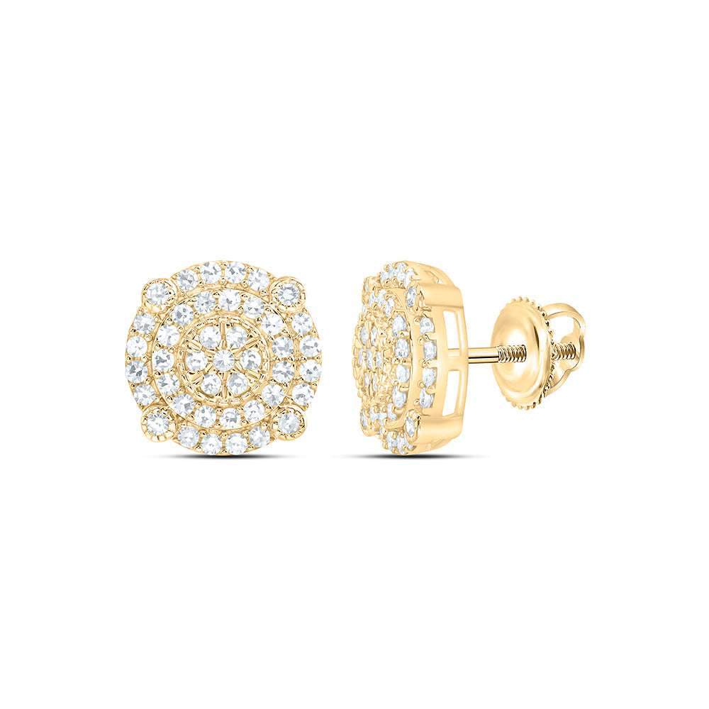 Sterling Silver 5/8 Cttw Lab Grown Diamond Round Mens Earring