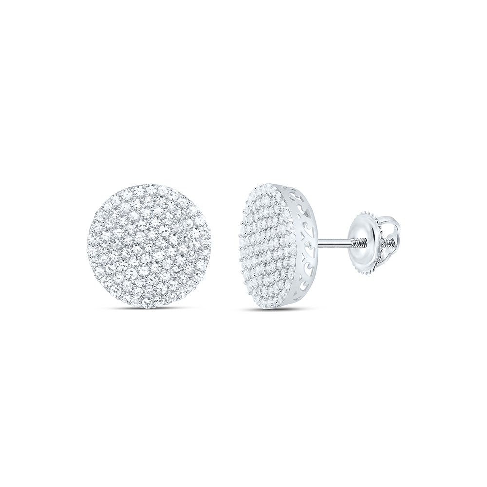 Sterling Silver 1 Cttw Lab Grown Diamond Round Mens Earring
