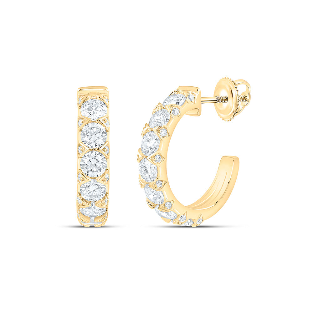 14K Yellow Or White Gold 2 Cttw Lab Grown Diamond Fashion Hoop Earring