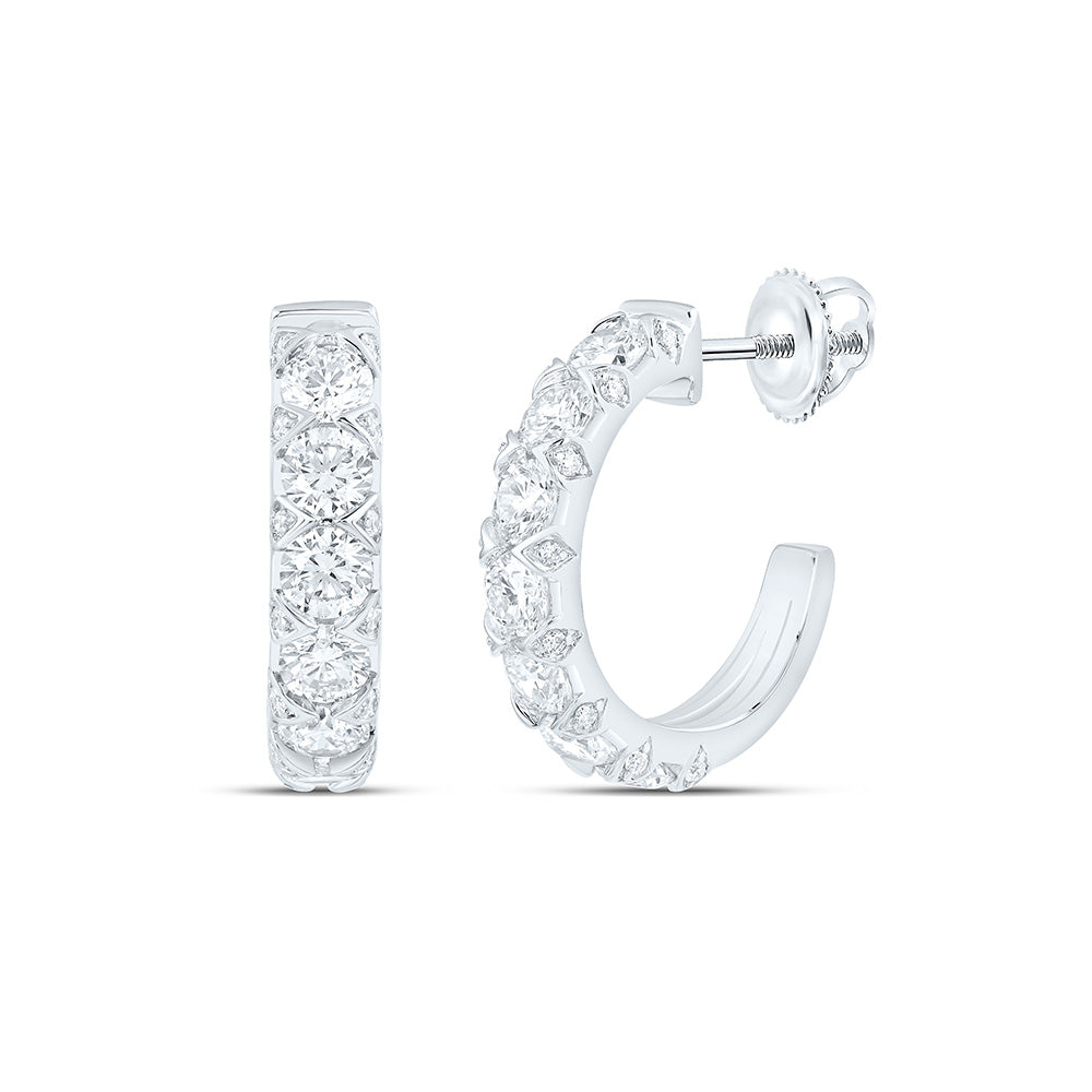 14K Yellow Or White Gold 2 Cttw Lab Grown Diamond Fashion Hoop Earring