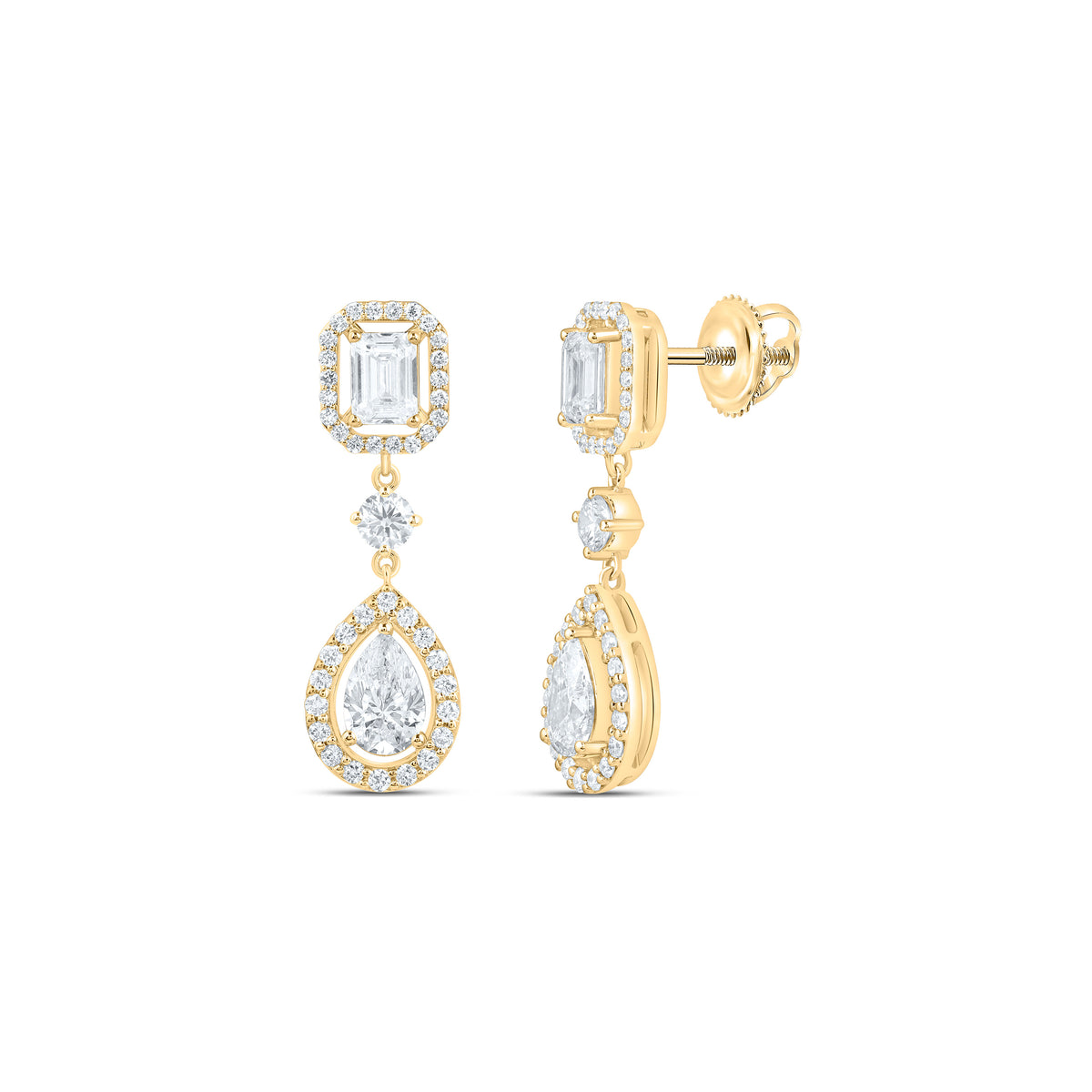 14K Yellow Or White Gold 3 7/8 Cttw Lab Grown Diamond Fashion Dangling Earring