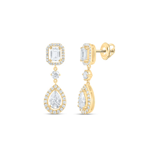 14K Yellow Or White Gold 3 7/8 Cttw Lab Grown Diamond Fashion Dangling Earring