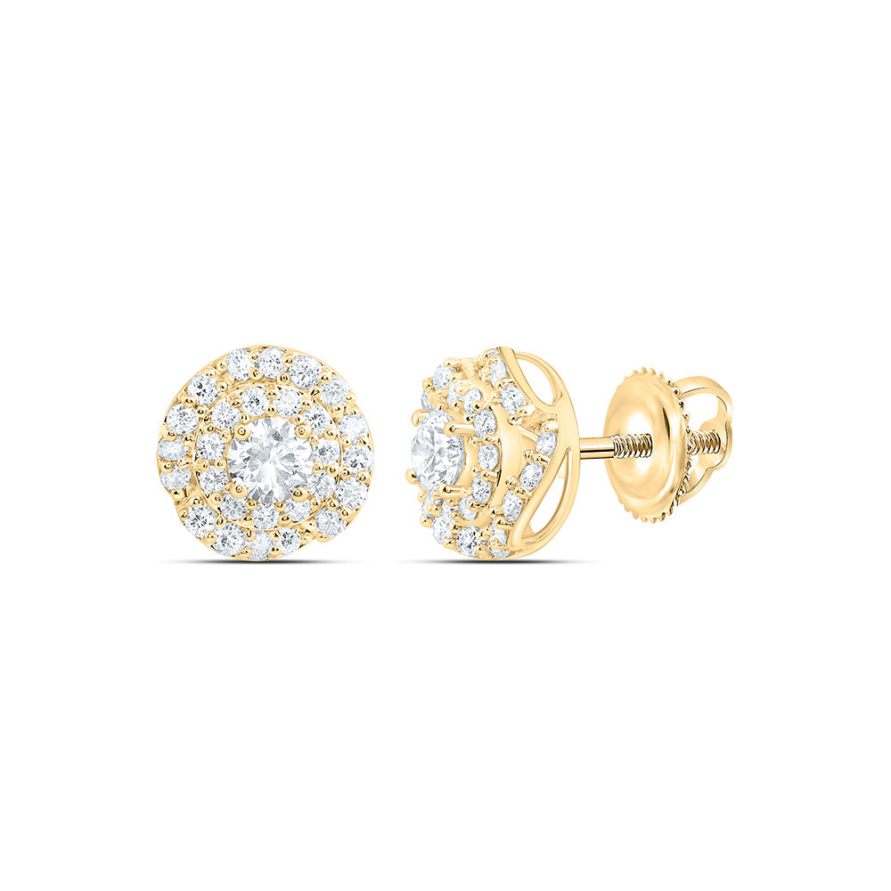 10K Yellow Or White Gold 1 Cttw Lab Grown Diamond Round Mens Earring
