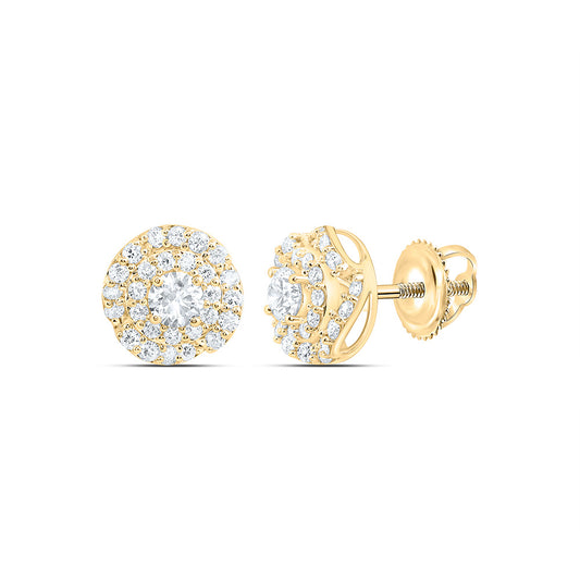 10K Yellow Or White Gold 1 Cttw Lab Grown Diamond Round Mens Earring