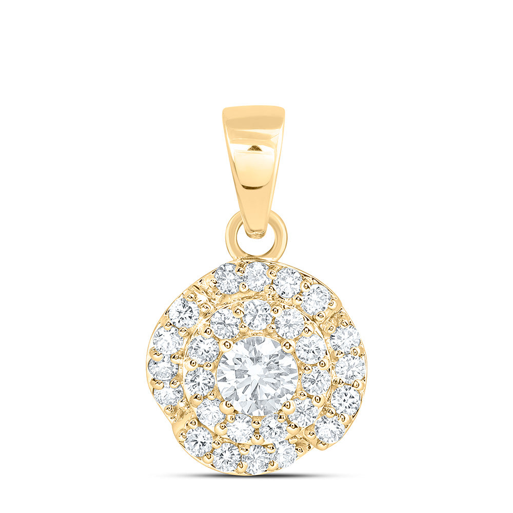 10K Yellow Or White Gold 3/4 Cttw Lab Grown Diamond Round Mens Pendant