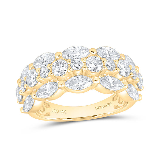 14K Yellow Or White Gold 2 1/2 Cttw Lab Grown Diamond Fashion Band