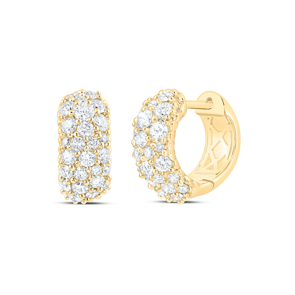 14K Yellow Or White Gold 2 Cttw Lab Grown Diamond Fashion Hoop Earring