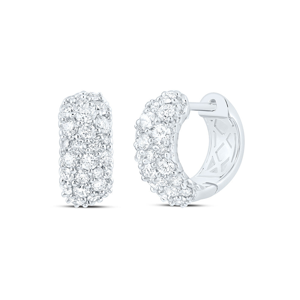 14K Yellow Or White Gold 2 Cttw Lab Grown Diamond Fashion Hoop Earring