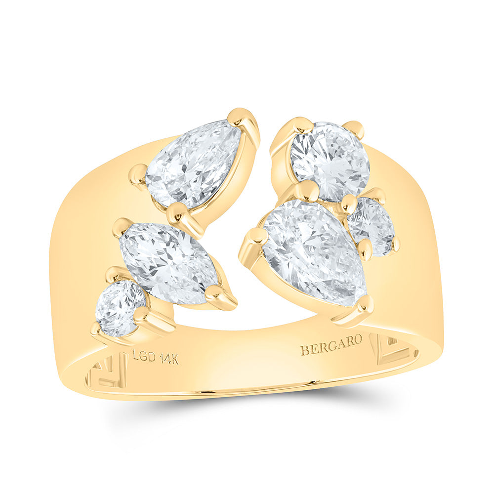 14K Yellow Or White Gold 1 3/4 Cttw Lab Grown Diamond Fashion Ring