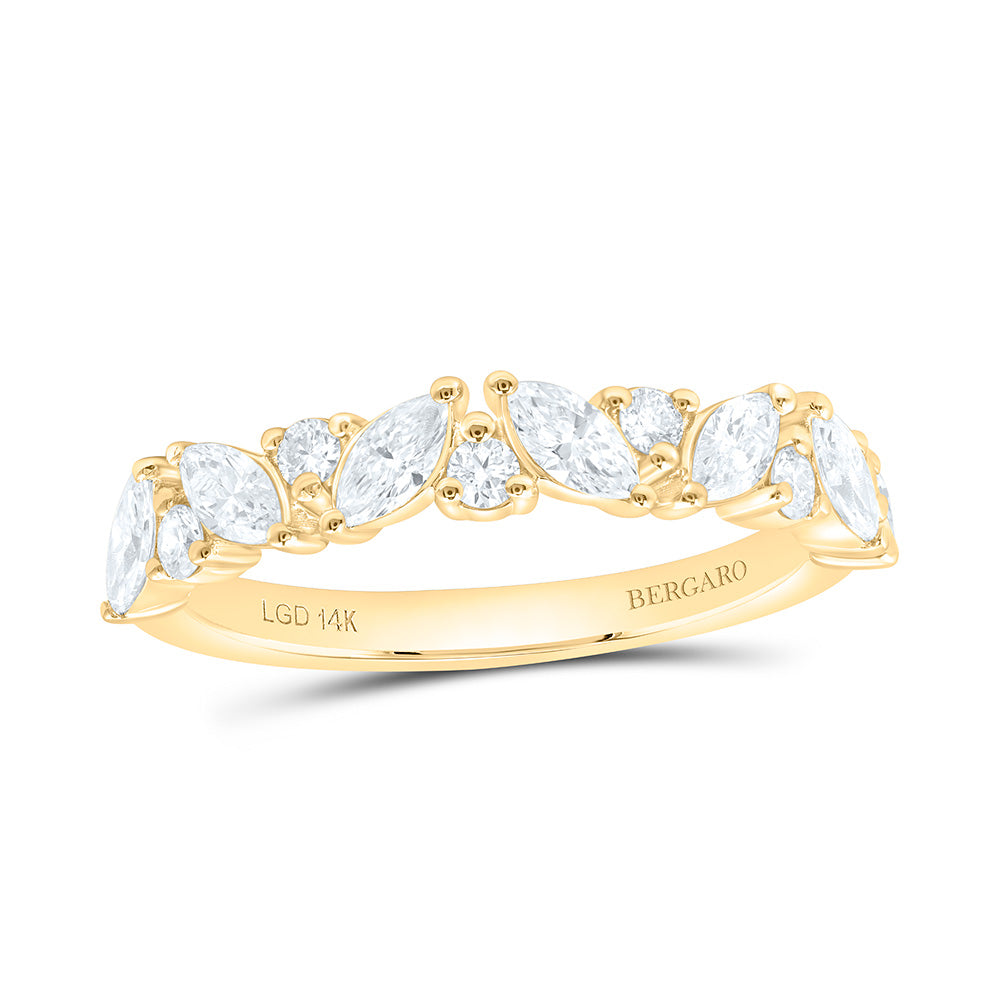 14K Yellow Or White Gold 3/4 Cttw Lab Grown Diamond Fashion Band