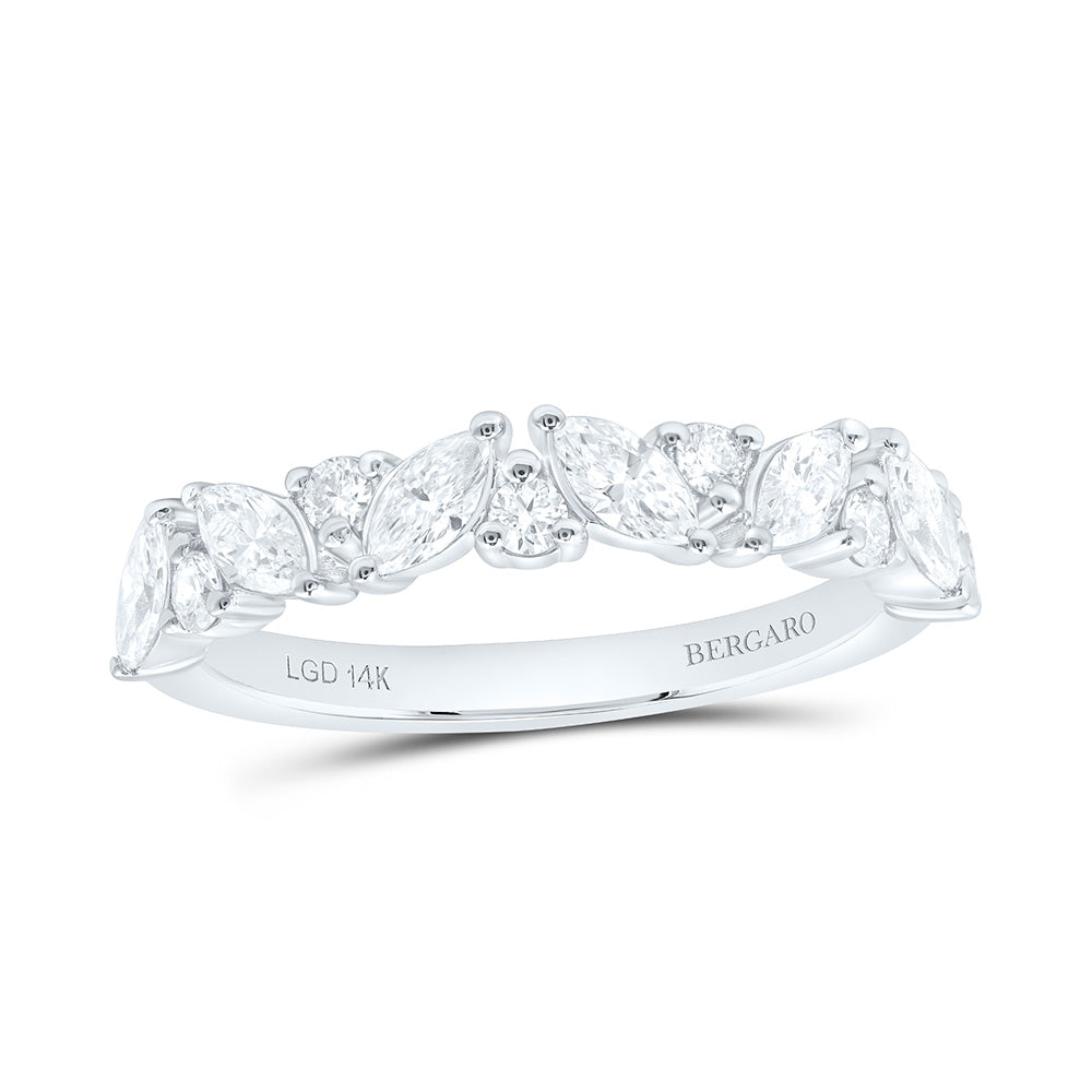 14K Yellow Or White Gold 3/4 Cttw Lab Grown Diamond Fashion Band