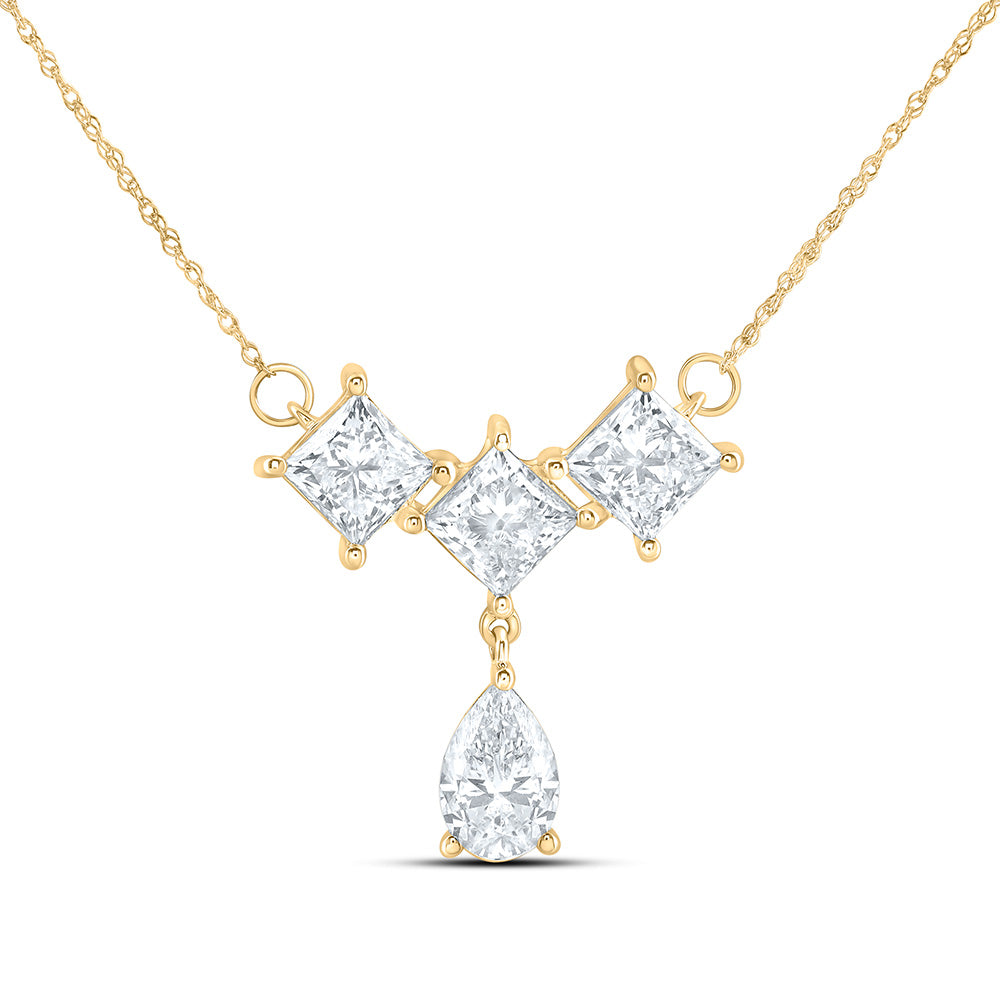 14K Yellow Or White Gold 3 Cttw Lab Grown Diamond Fashion Necklace (18 Inch)