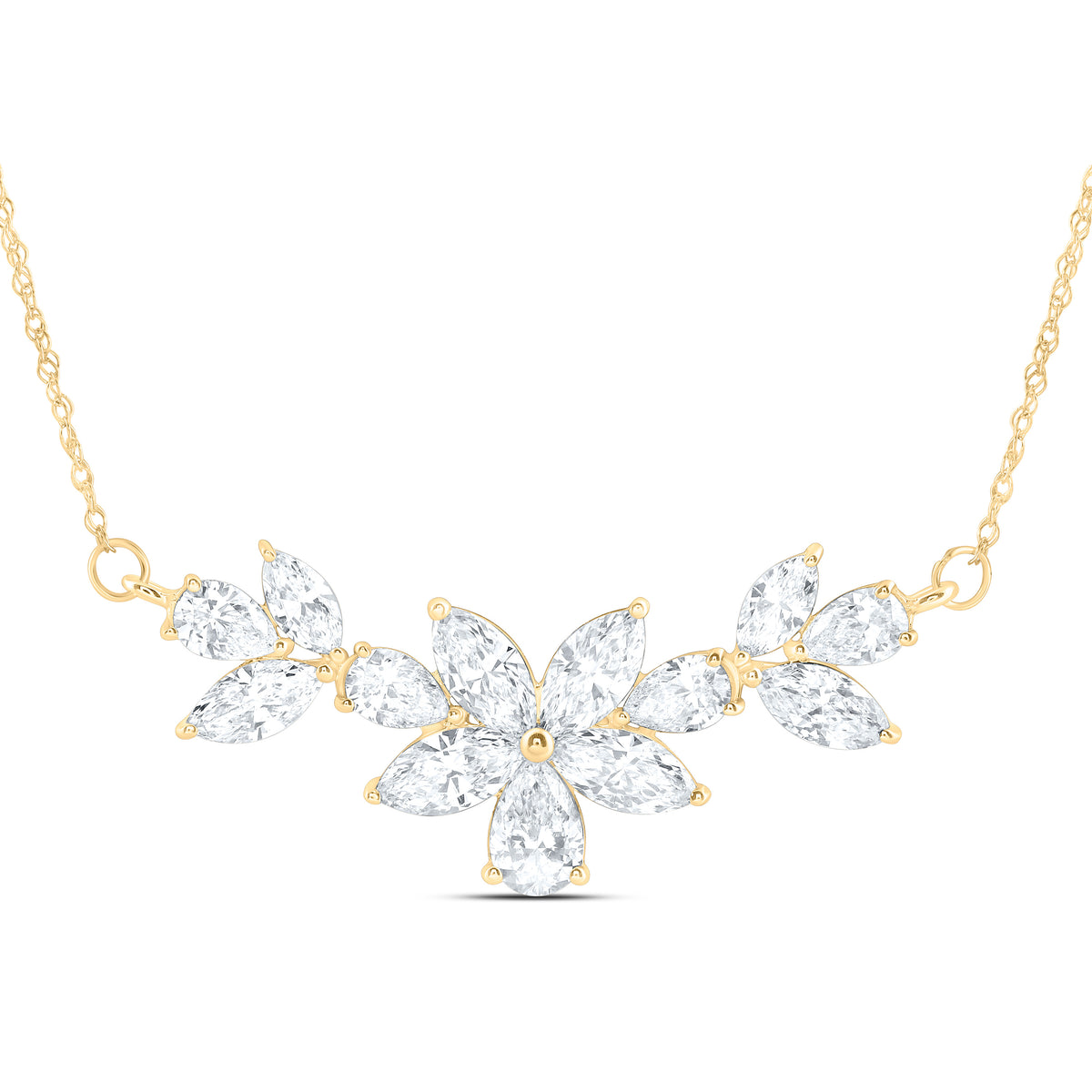 14K Yellow Or White Gold 2 5/8 Cttw Lab Grown Diamond Fashion Necklace (18 Inch)
