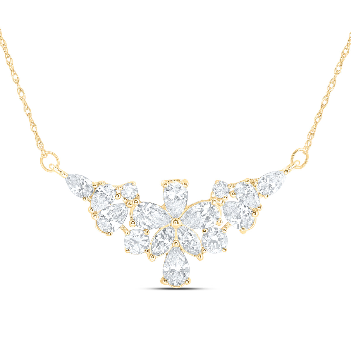 14K Yellow Or White Gold 2 Cttw Lab Grown Diamond Fashion Necklace (18 Inch)