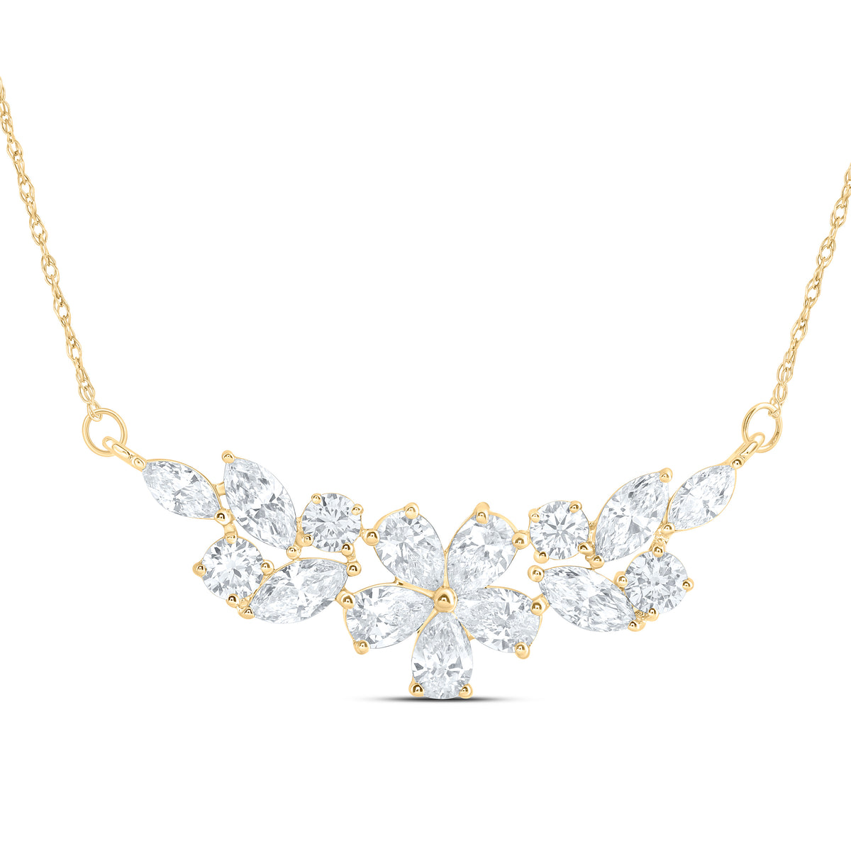 14K Yellow Or White Gold 2 Cttw Lab Grown Diamond Fashion Necklace (18 Inch)