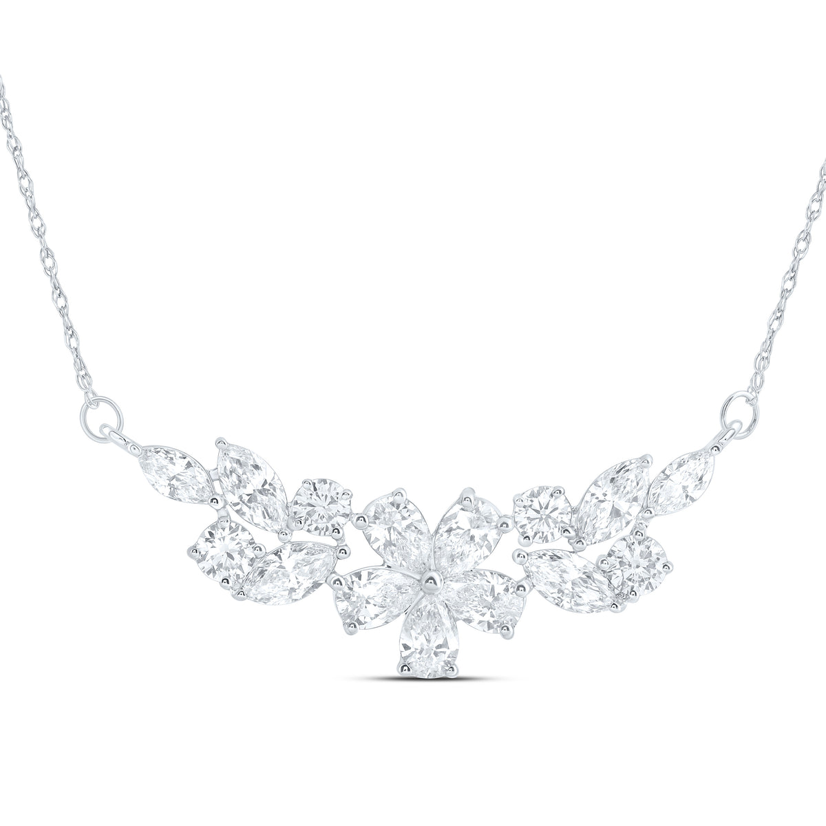 14K Yellow Or White Gold 2 Cttw Lab Grown Diamond Fashion Necklace (18 Inch)