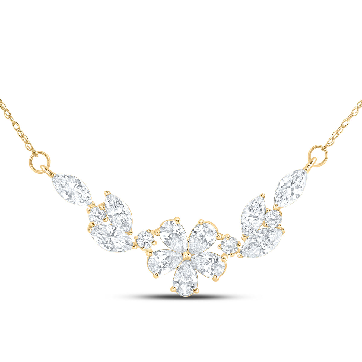 14K Yellow Or White Gold 2 Cttw Lab Grown Diamond Fashion Necklace (18 Inch)