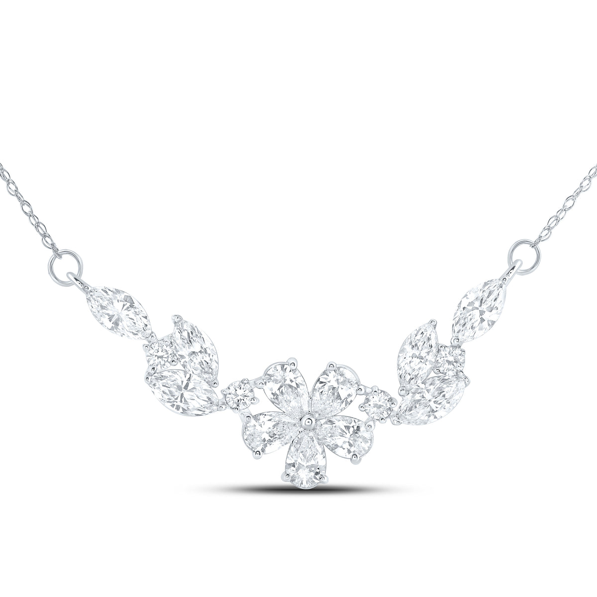 14K Yellow Or White Gold 2 Cttw Lab Grown Diamond Fashion Necklace (18 Inch)
