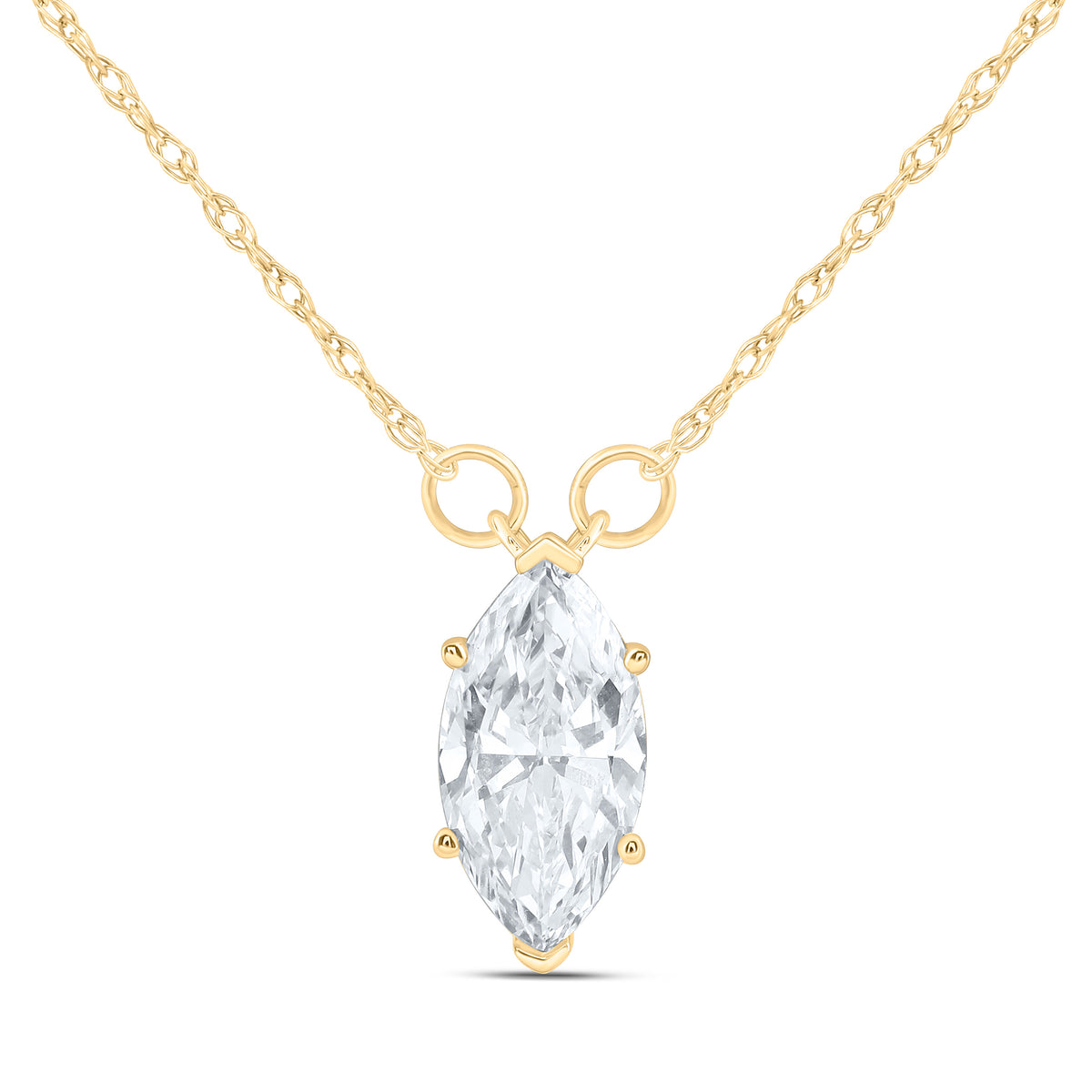 14K Yellow Or White Gold 1 Cttw Lab Grown Diamond Fashion Marquise Necklace (18 Inch)