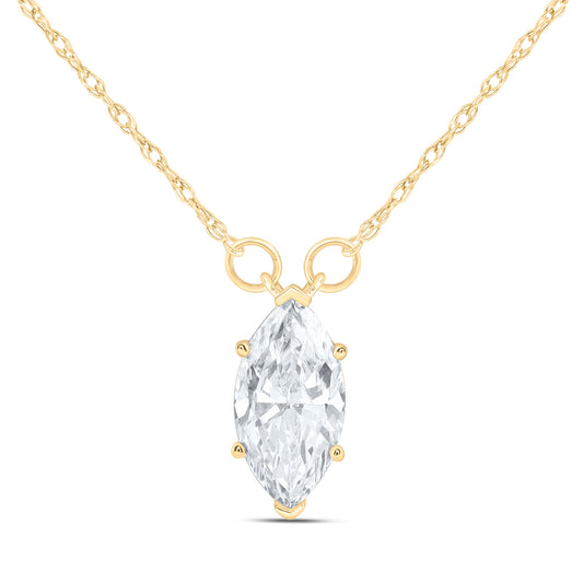 14K Yellow Or White Gold 1 Cttw Lab Grown Diamond Fashion Marquise Necklace (18 Inch)