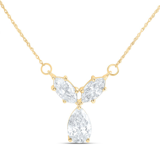 14K Yellow Gold 2 Cttw Lab Grown Diamond Fashion Necklace (18 Inch)