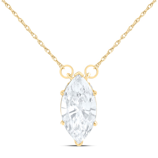 14K Yellow Or White Gold 2 Cttw Lab Grown Diamond Fashion Marquise Necklace (18 Inch)