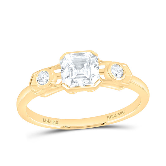 14K Yellow Or White Gold 1 Cttw Lab Grown Diamond 1 Cttw Center Princess Bezel Engagement Ring