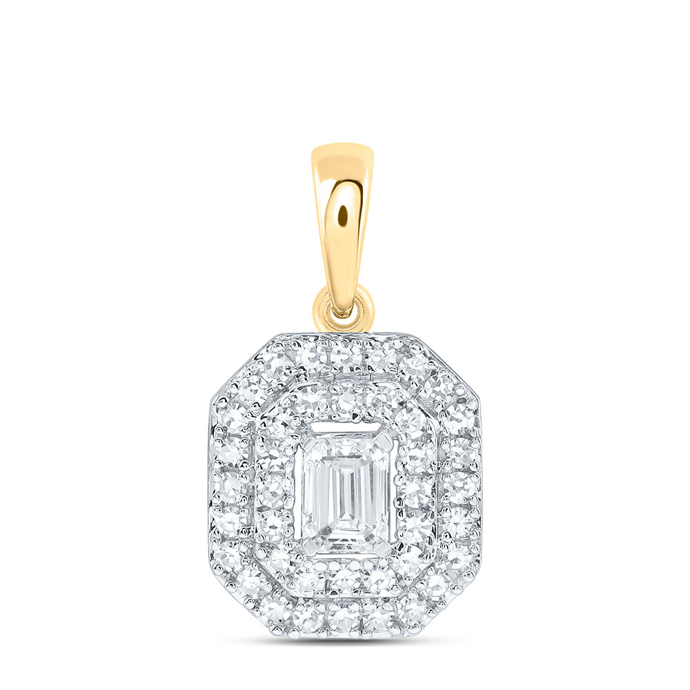 10K Yellow Or White Gold 1/2 Cttw Lab Grown Diamond Octagon Charm Pendant