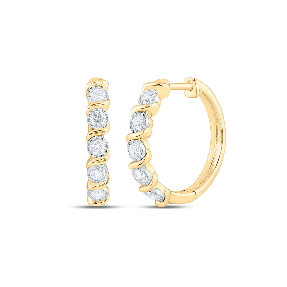 Sterling Silver 1/2 Cttw Lab Grown Diamond Hoop Earring