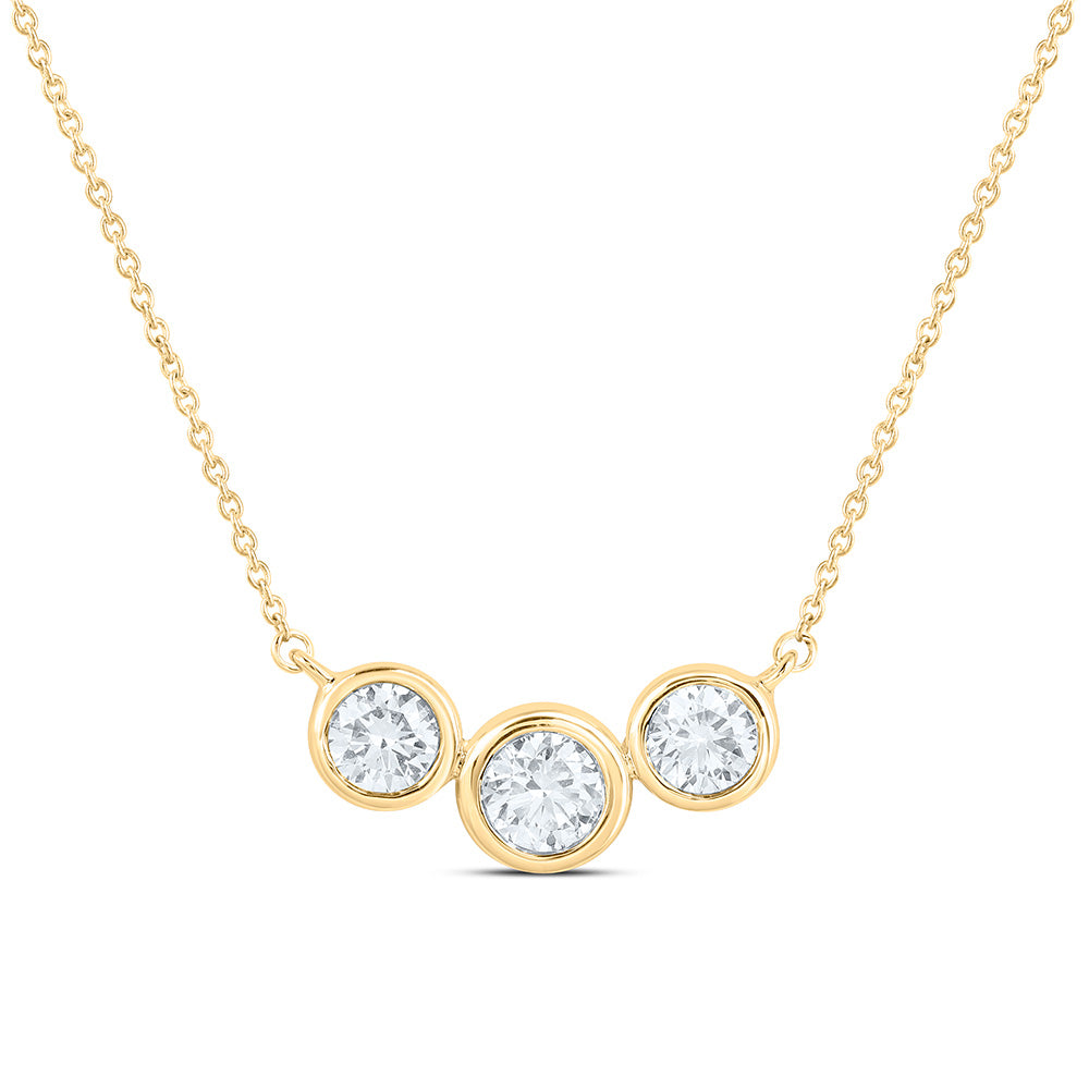 10K Yellow Or White Gold 1 Cttw Lab Grown Diamond Chain Necklace (18 Inch)