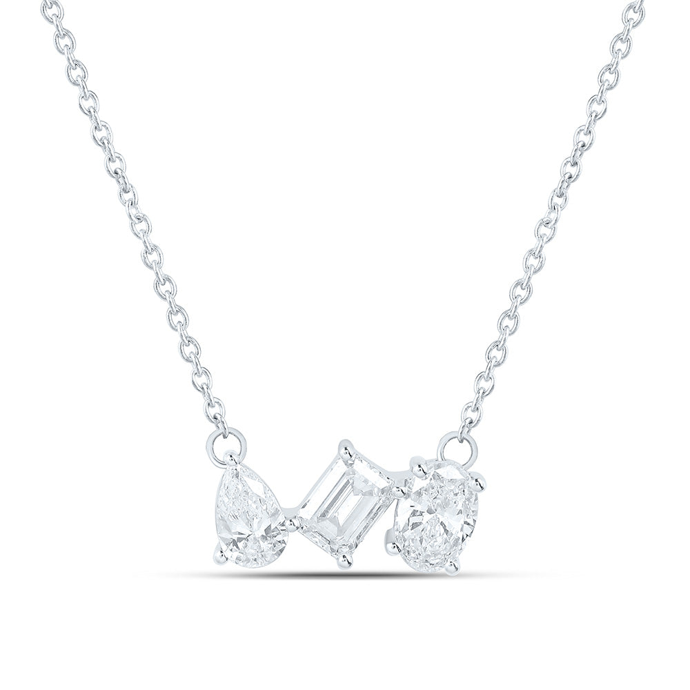 10K Yellow Or White Gold 3/4 Cttw Lab Grown Diamond Chain Necklace (18 Inch)