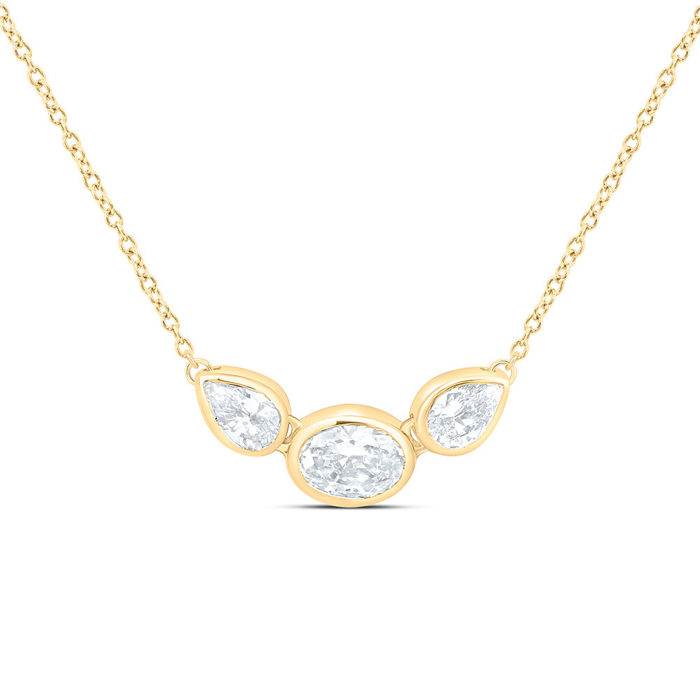 10K Yellow Or White Gold 1 Cttw Lab Grown Diamond Chain Necklace (18 Inch)