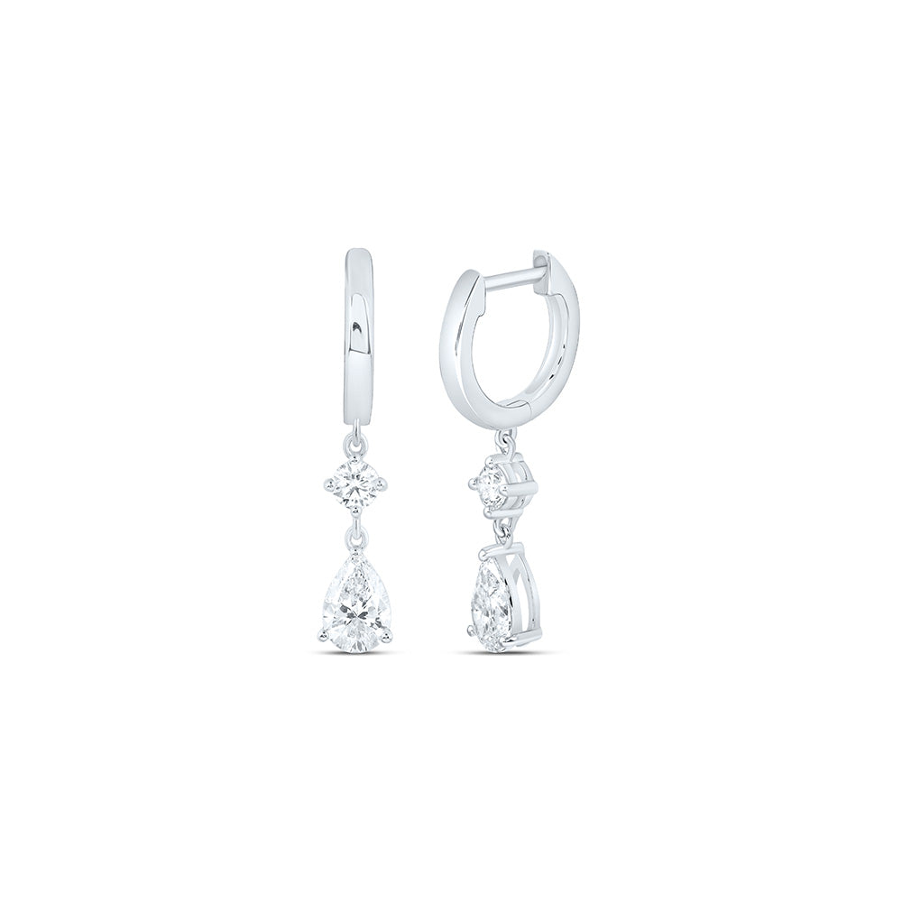 10K Yellow Or White Gold 1 Cttw Lab Grown Diamond Pear Dangling Earring