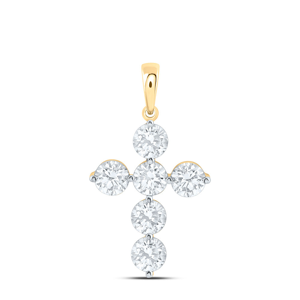 10K Yellow Or White Gold 1 5/8 Cttw Lab Grown Diamond Fashion Cross Pendant