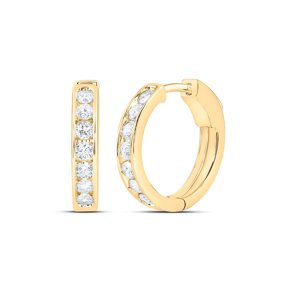 Sterling Silver 1 Cttw Lab Grown Diamond Hoop Earring
