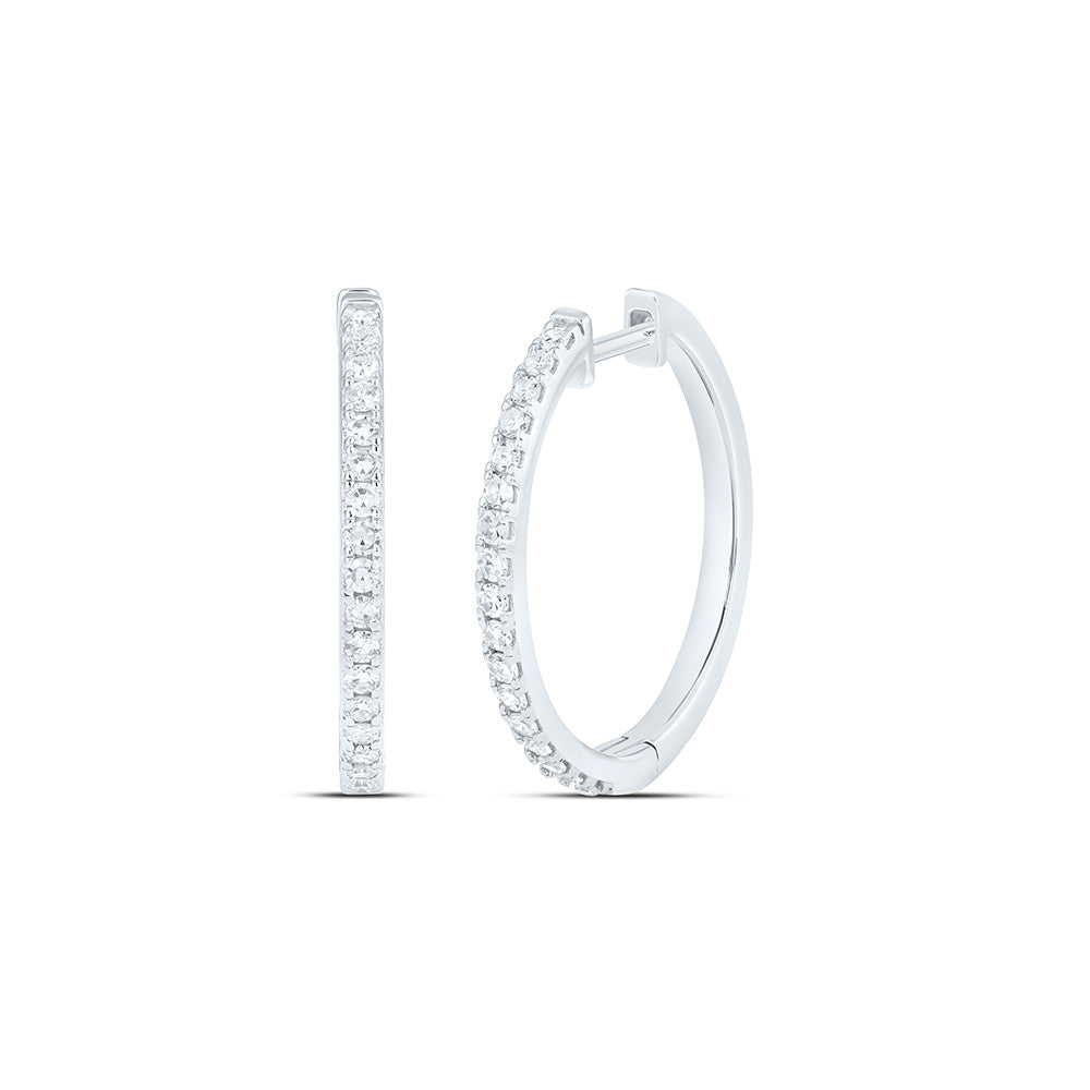 Sterling Silver 1/2 Cttw Lab Grown Diamond Hoop Earring