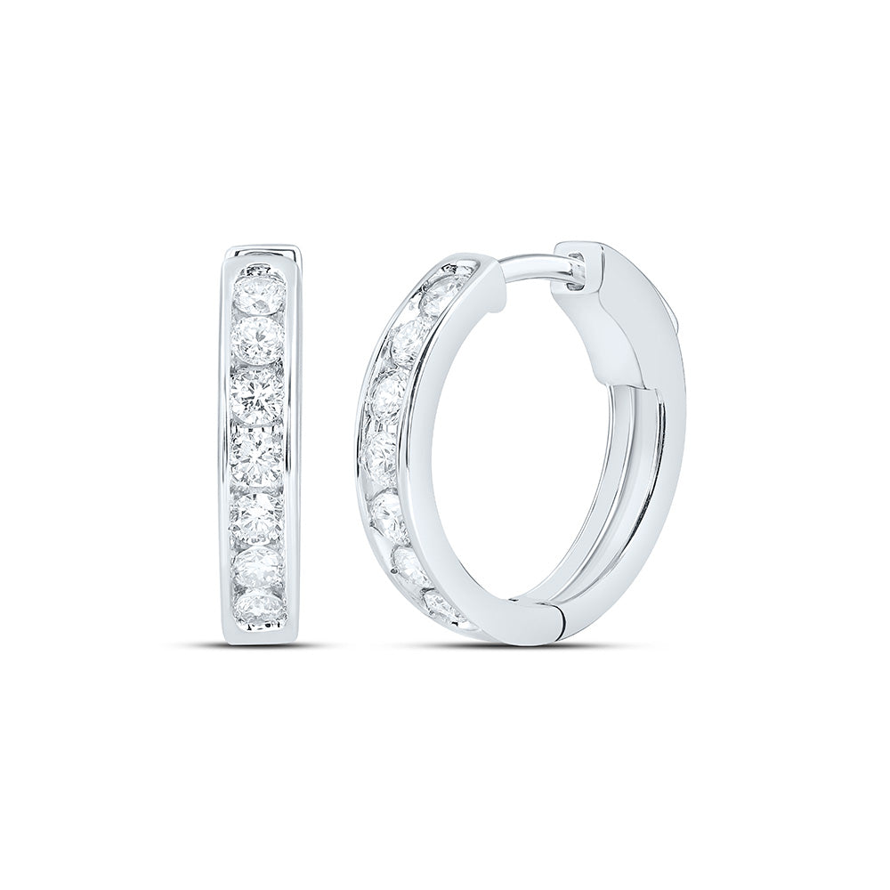 Sterling Silver 1 Cttw Lab Grown Diamond Hoop Earring