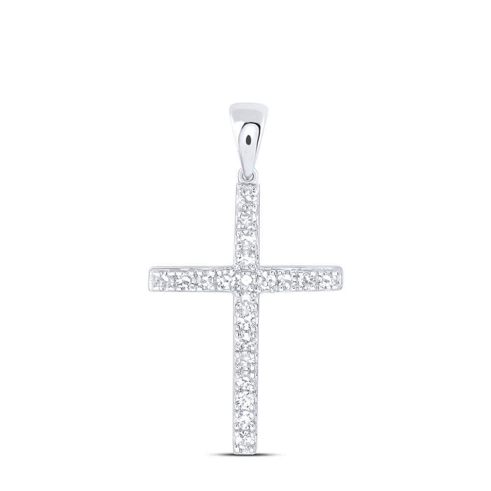 10K Yellow Or White Gold 1/4 Cttw Lab Grown Diamond Fashion Cross Pendant