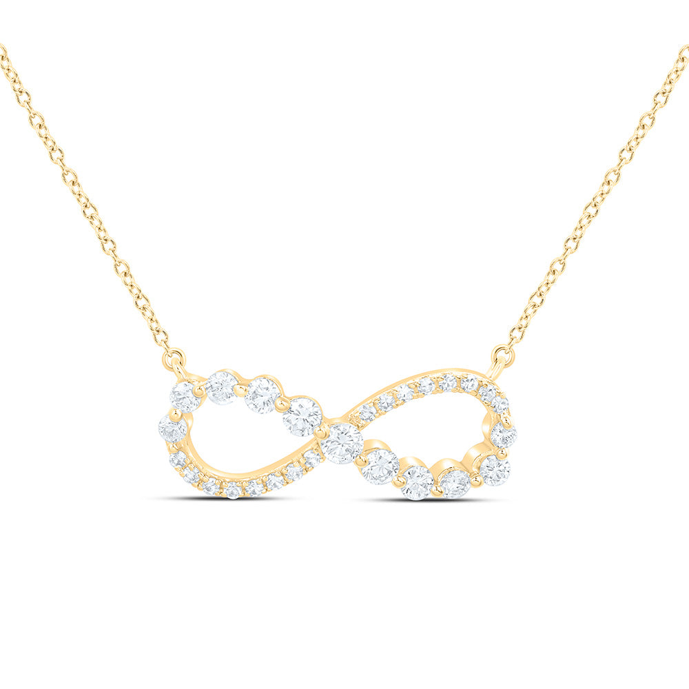 10K Yellow Or White Gold 1/2 Cttw Lab Grown Diamond Infinity Chain Necklace (18 Inch)