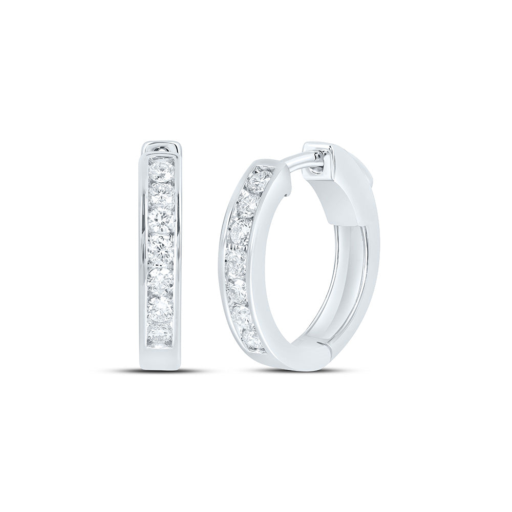 Sterling Silver 1/2 Cttw Lab Grown Diamond Hoop Earring