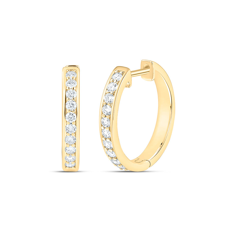 Sterling Silver 1/2 Cttw Lab Grown Diamond Hoop Earring
