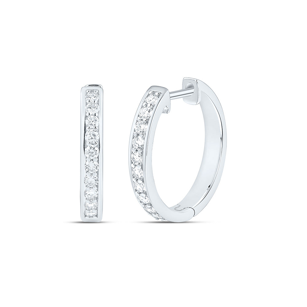 Sterling Silver 1/2 Cttw Lab Grown Diamond Hoop Earring