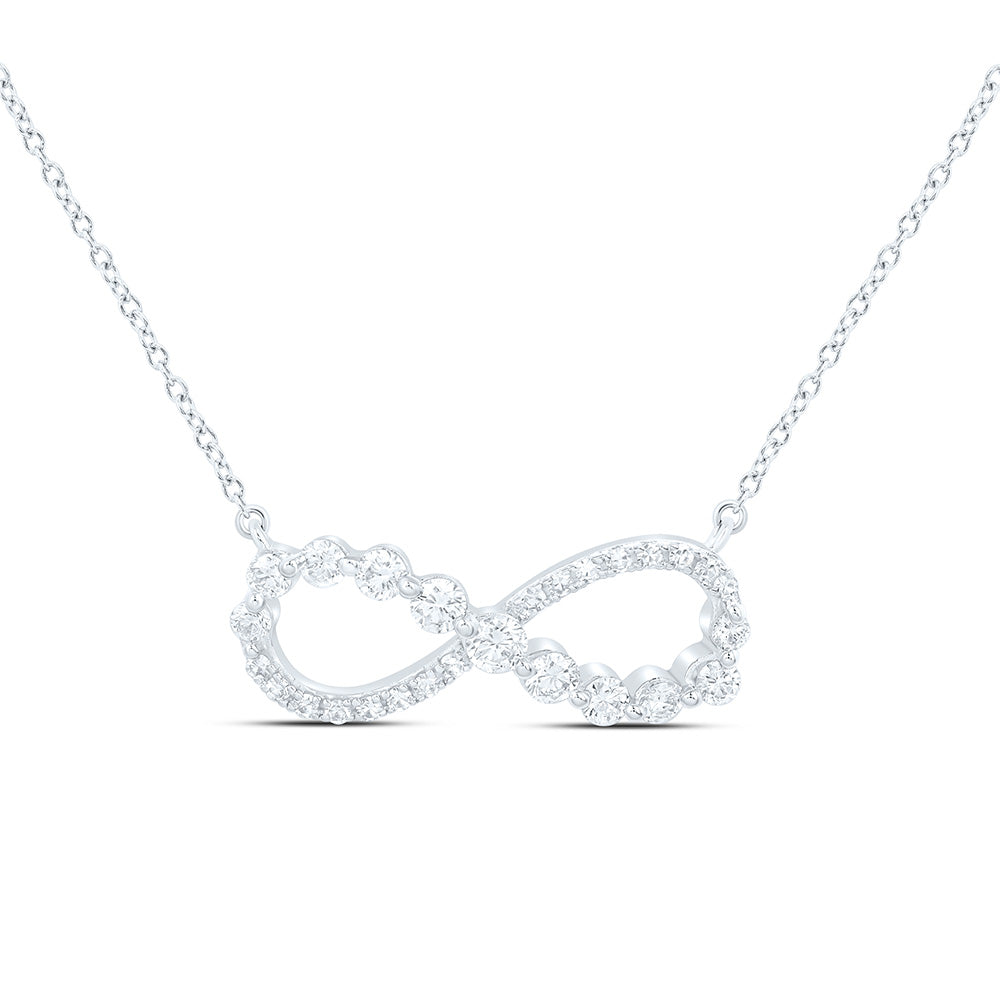10K Yellow Or White Gold 1/2 Cttw Lab Grown Diamond Infinity Chain Necklace (18 Inch)