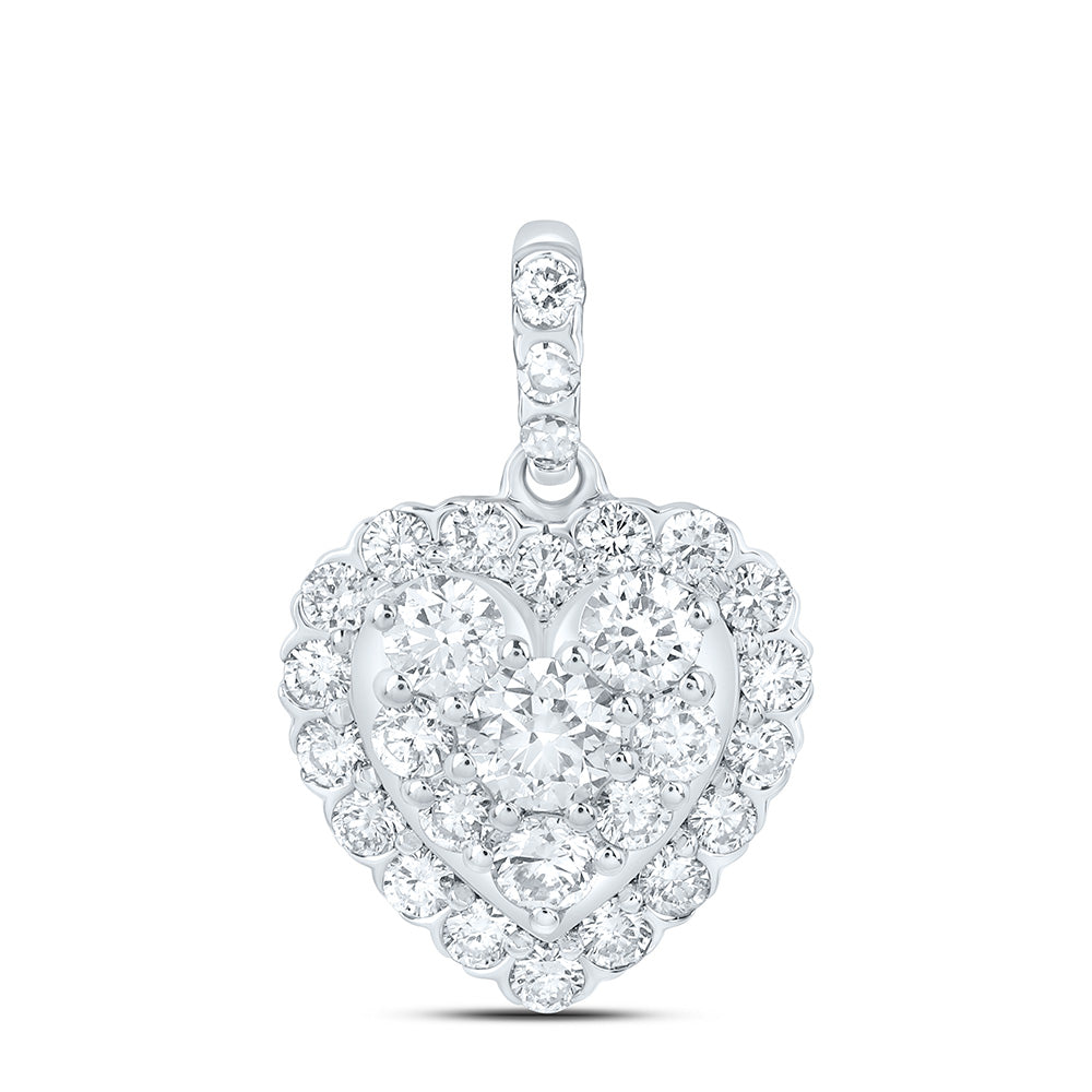 10K Yellow Or White Gold 1 Cttw Lab Grown Diamond Heart Charm Pendant