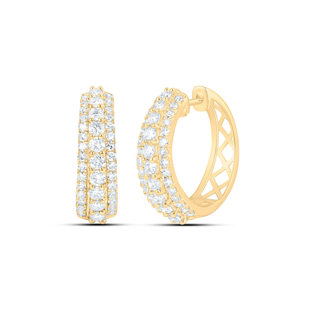 14K Yellow Or White Gold 2 Cttw Lab Grown Diamond Hoop Earring