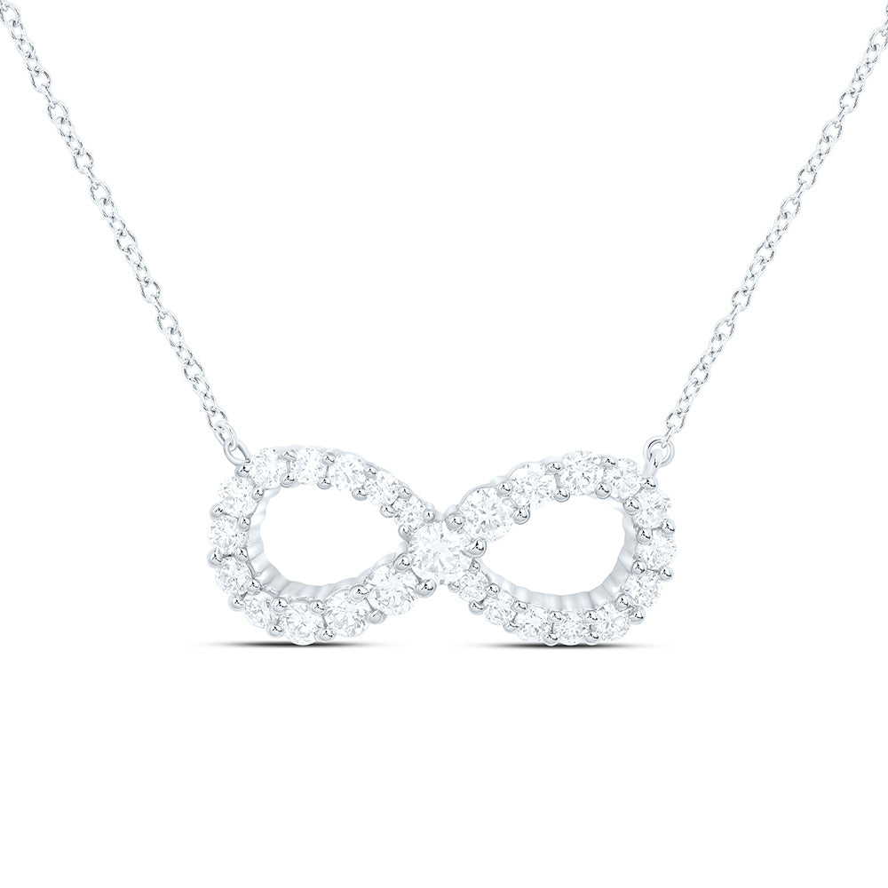 10K Yellow Or White Gold 3/4 Cttw Lab Grown Diamond Infinity Chain Necklace (18 Inch)
