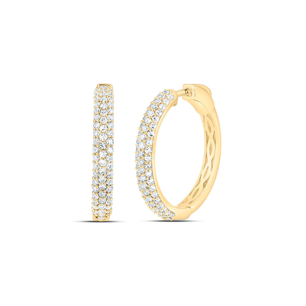 Sterling Silver 1 1/2 Cttw Lab Grown Diamond Hoop Earring