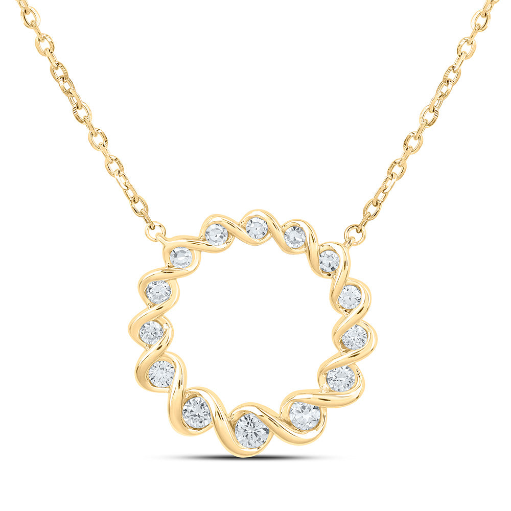 Sterling Silver 1/3 Cttw Lab Grown Diamond Round Chain Necklace (18 Inch)
